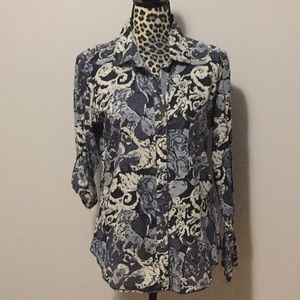 Cino long sleeve button up top